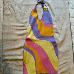 White Fox Boutique Knit Halter Mini Dress